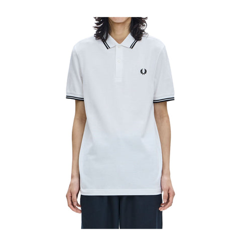 Fred Perry Polo mm Polo Uomo con inserti a contrasto Bianco blu - Francavilla Moda